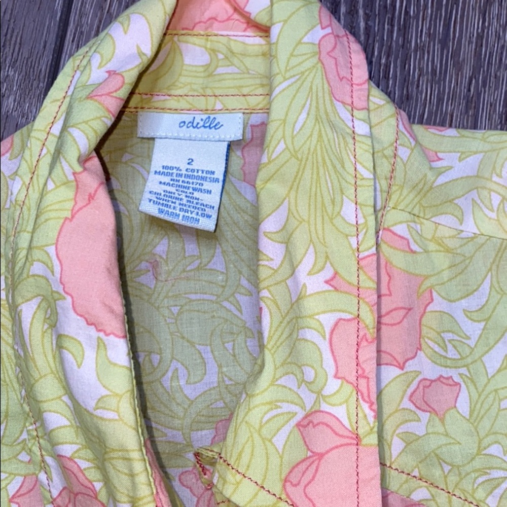 Odille Yellow and Pink Floral Button-Down Shirt - Picture 5 of 5